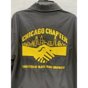 Vintage KING LOUIE America Jacket Mens Medium COA Black Trade Unionists Chicago